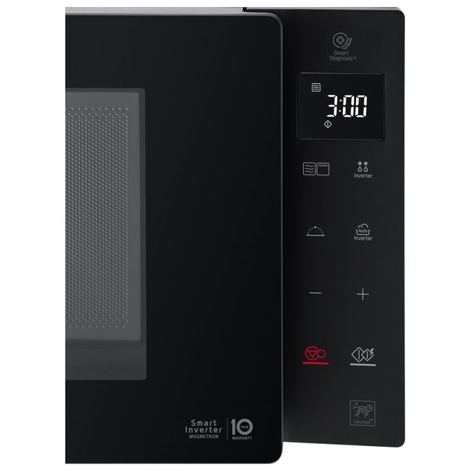 LG MH6535GIB Neochef Forno a Microonde con Grill Tecnologia Smart Inverter Capacita' 25 Litri Potenza 1150 W Funzione Crisp Programmi Automatici Display LED Nero