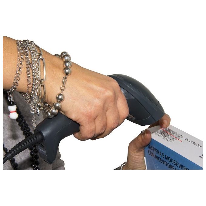 Link LKLET19 Lettore di Codici a Barre Portatile 1D 2D QR Cavo USB 2 m IP54 colore Nero Grigio