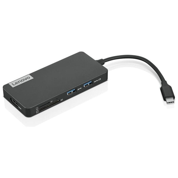 Lenovo GX90T77924 Hub USB-C 7 in 1 HDMI USB 3.2 Gen 1 Lettore SD MicroSD 5000 Mbit-s colore Grigio