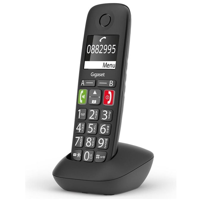 Gigaset S30852-H2961-B101 E290HX Telefono DECT con Vivavoce Display 2'' Ambra Rubrica 150 Voci colore Nero