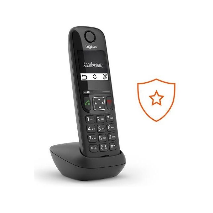 Gigaset AS690 Duo Coppia Cordless Display 2'' Vivavoce Rubrica Nero