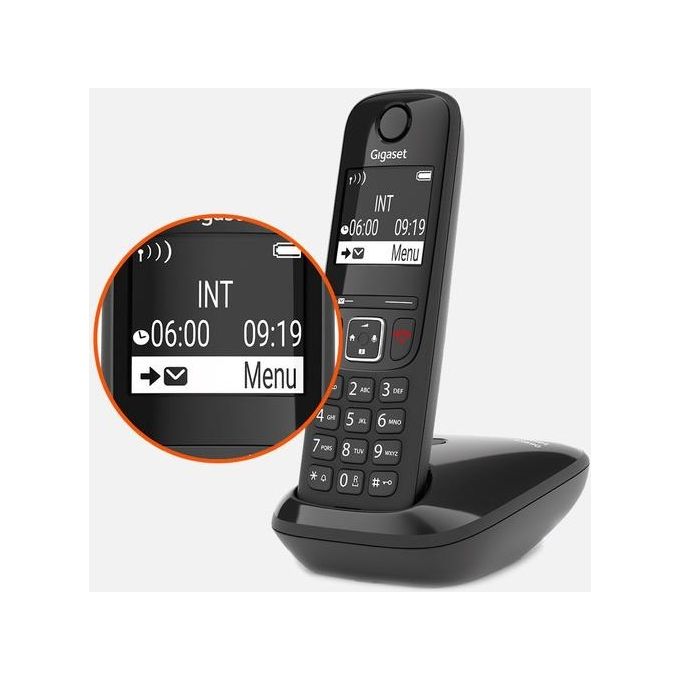 Gigaset AS690 Duo Coppia Cordless Display 2'' Vivavoce Rubrica Nero