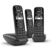 Gigaset AS690 Trio Tris Cordless Display 2'' Vivavoce Rubrica Nero