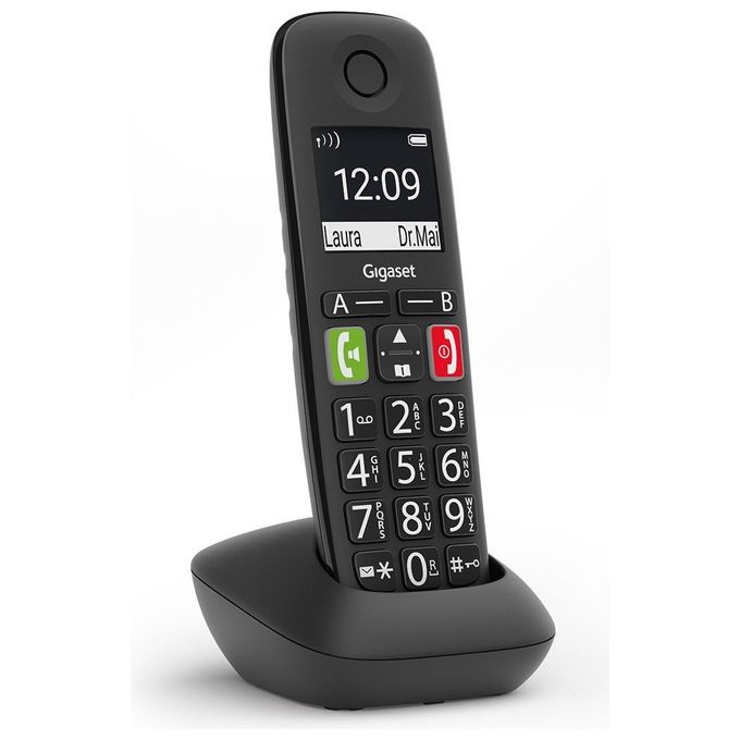 Gigaset S30852-H2961-B101 E290HX Telefono DECT con Vivavoce Display 2'' Ambra Rubrica 150 Voci colore Nero