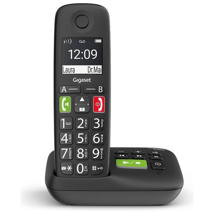 Gigaset Linea Senior E290a Cordless Nero con Segreteria