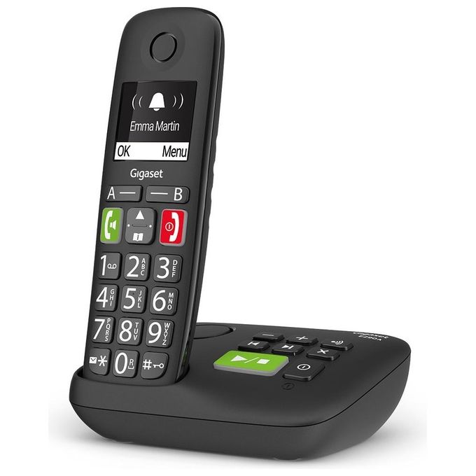 Gigaset Linea Senior E290a Cordless Nero con Segreteria