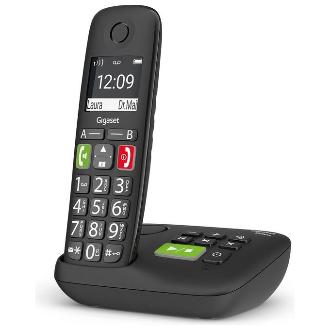 Gigaset Linea Senior E290a Cordless Nero con Segreteria