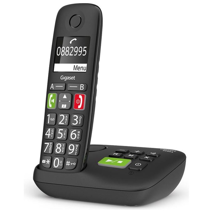 Gigaset Linea Senior E290a Cordless Nero con Segreteria