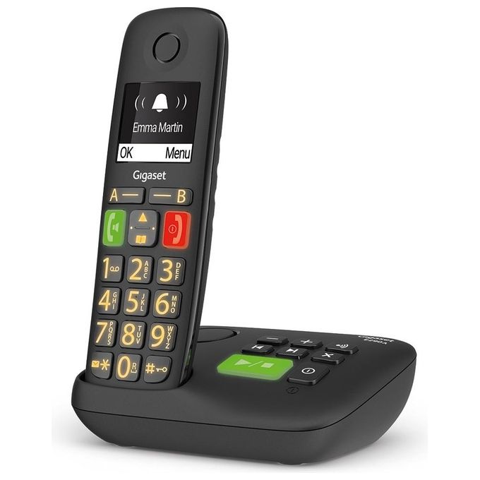 Gigaset Linea Senior E290a Cordless Nero con Segreteria