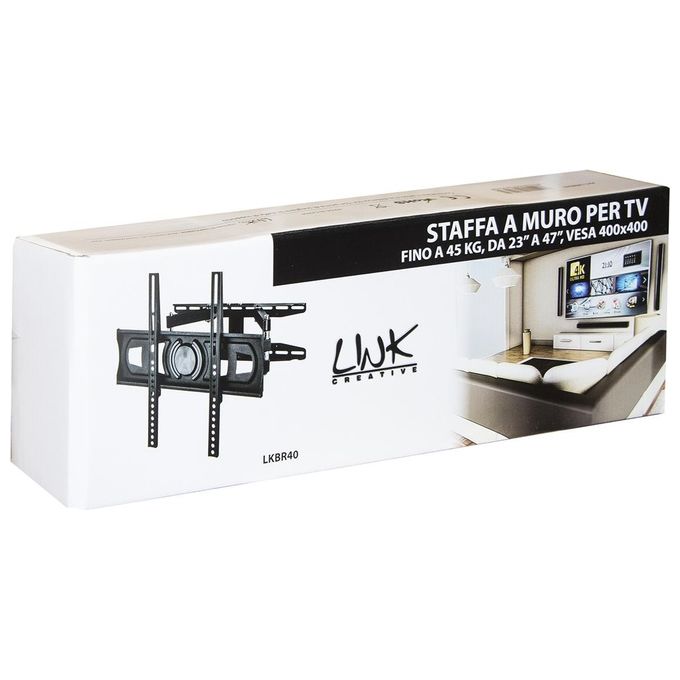 Link staffa a muro per tv fino a 45 kg, da 23 a 47 fino a vesa 400x400