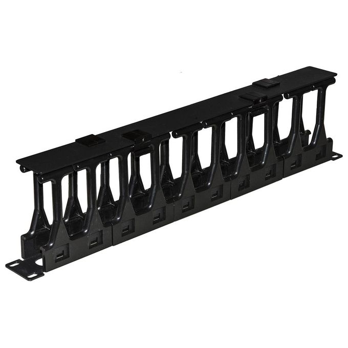 Link pannello guidacavi per armadi rack 19 1u a gabbia, alta densita profondita 11 cm con coperchio apribile