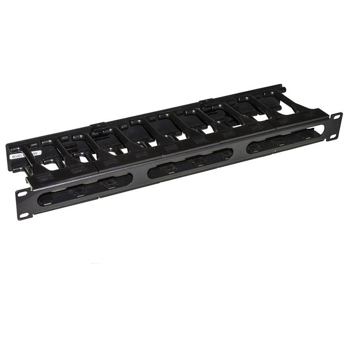 Link pannello guidacavi per armadi rack 19 1u a gabbia, alta densita profondita 11 cm con coperchio apribile