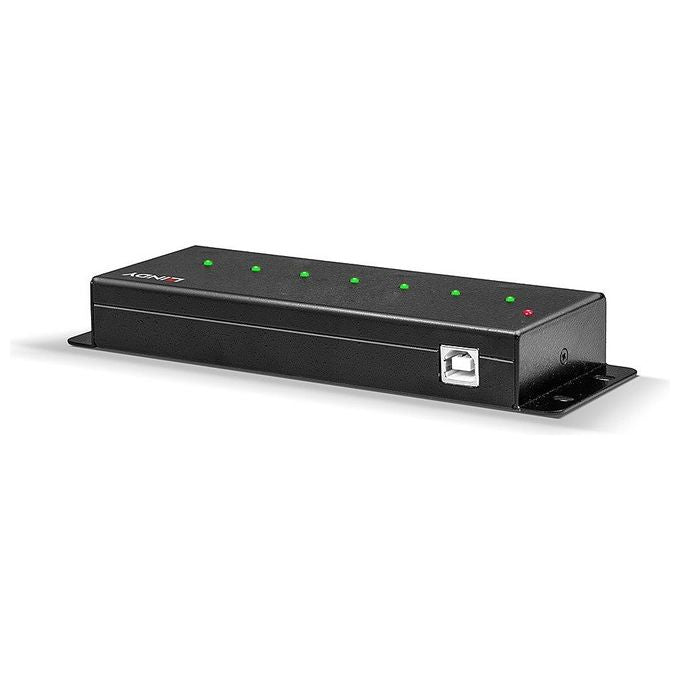 Lindy 42794 Hub USB 2.0 7 Porte con Alimentatore Esterno e Cavo 1,8 m Tipo A a Tipo B colore Nero