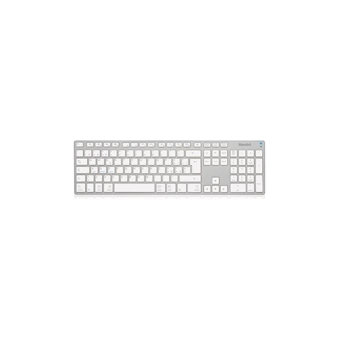 Hamlet Tastiera Estesa in Alluminio Compatibile Apple Bluetooth Silver