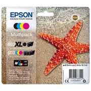 Epson C13T03A94020 603XL Multipack Cartucce Originali 4 Colori Nero XL Ciano Magenta Giallo 500 pagine