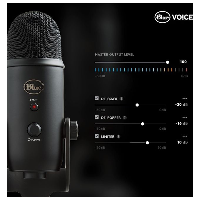 Logitech G 988-000229 Yeti Microfono da Tavolo USB 3 Capsule Frequenza 20 - 20000 Hz colore Nero