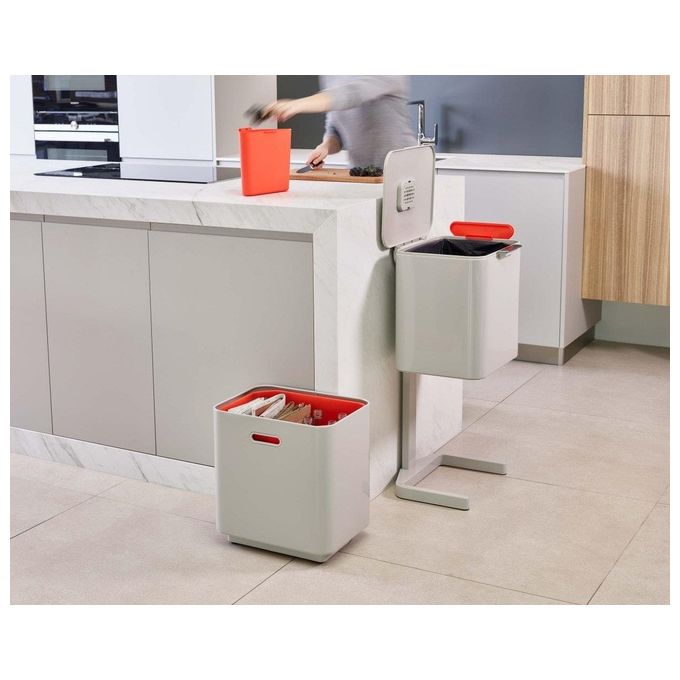 Joseph Joseph 30061 Totem Max Unita' Separazione e Riciclaggio Rifiuti 60 L 3 Scomparti con Filtro Anti-Odore colore Beige