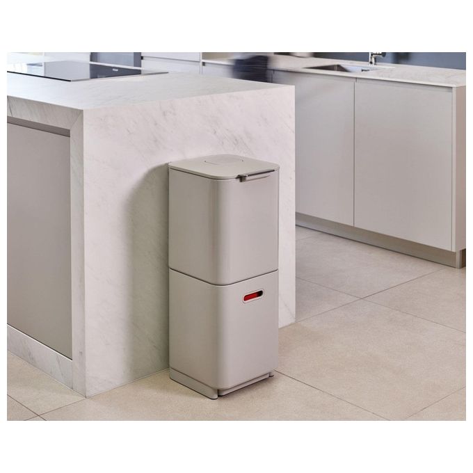 Joseph Joseph 30061 Totem Max Unita' Separazione e Riciclaggio Rifiuti 60 L 3 Scomparti con Filtro Anti-Odore colore Beige
