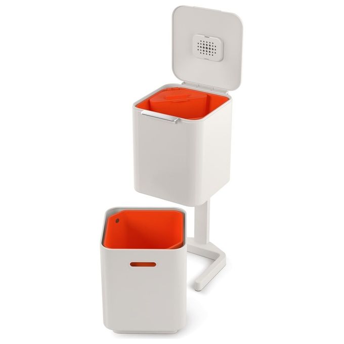 Joseph Joseph 30061 Totem Max Unita' Separazione e Riciclaggio Rifiuti 60 L 3 Scomparti con Filtro Anti-Odore colore Beige