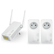 Strong PLWF600TRIEUV2 Powerline Wi-Fi 600 Kit Triplo 600 Mbps Wi-Fi 300 Mbps Presa Passante Schuko Plug and Play colore Bianco