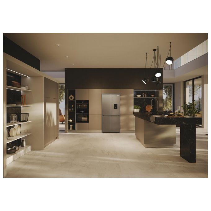 Haier HCW58F18EWMP Cube 83 Frigorifero Americano 507 L 178 cm Classe E 38 dB No Frost Wi-Fi Dispenser Acqua colore Platino Inox