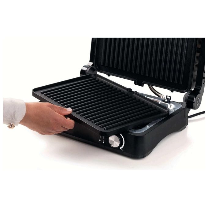 Ariete 1934 MetalGrill 3in1 Bistecchiera 2000W 3 Modalita' di Cottura Piastre Antiaderenti Rimovibili colore Silver Black