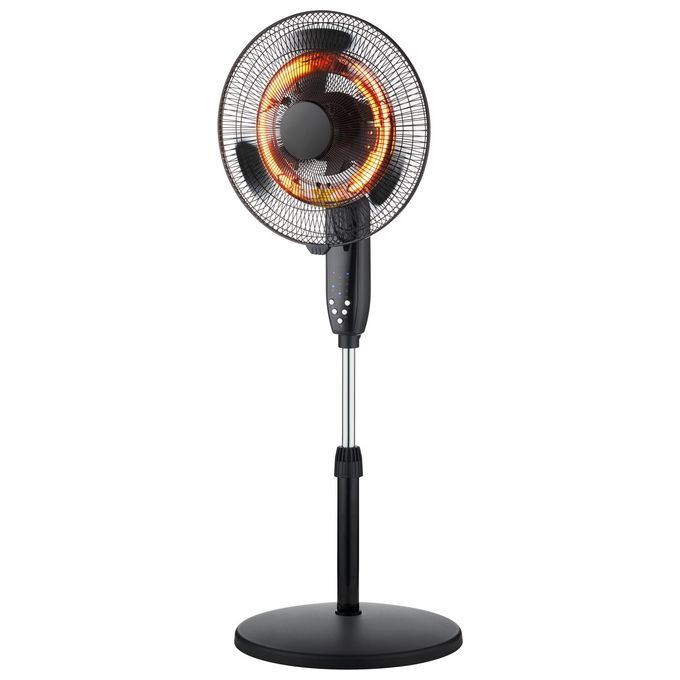 DCG VESA05 Stufa Ventilatore Fibra di Carbonio 2000 W Altezza Regolabile Oscillazione 70° Telecomando colore Nero