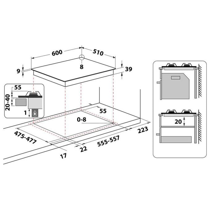 Hotpoint PCN642IXHAR Piano cottura Gas 60 cm 4 fuochi Accensione elettronica Sicurezza elettromagnetica colore Acciaio Inox
