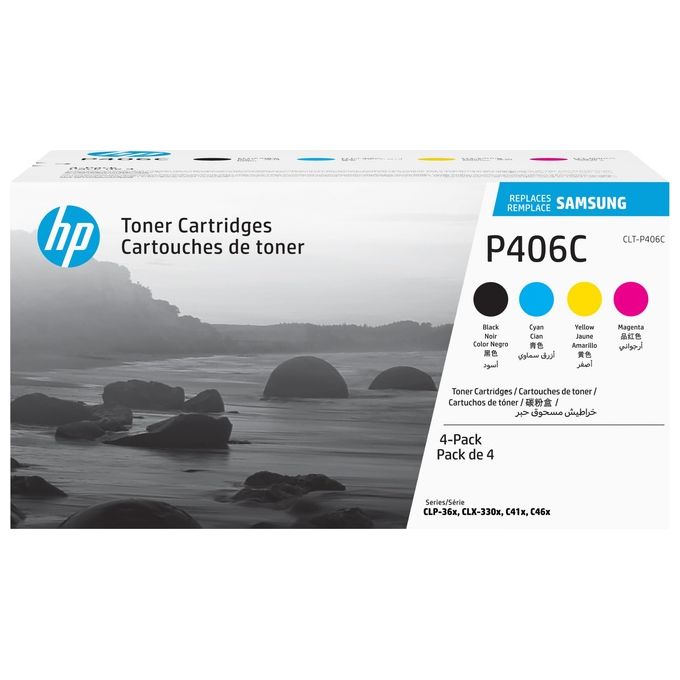 HP Samsung CLT-P406C Confezione da 4 nero, giallo, cyan, magenta originale cartuccia toner (SU375A)