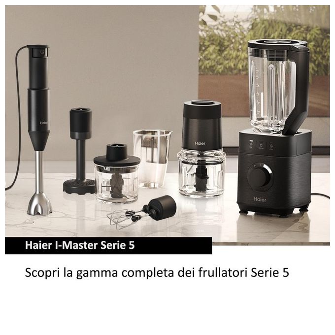 Haier HBL5B2011 I-Master Serie 5 Frullatore 1200 W 2 L 6 lame acciaio inox 3 programmi autopulizia Personal Jug colore Nero