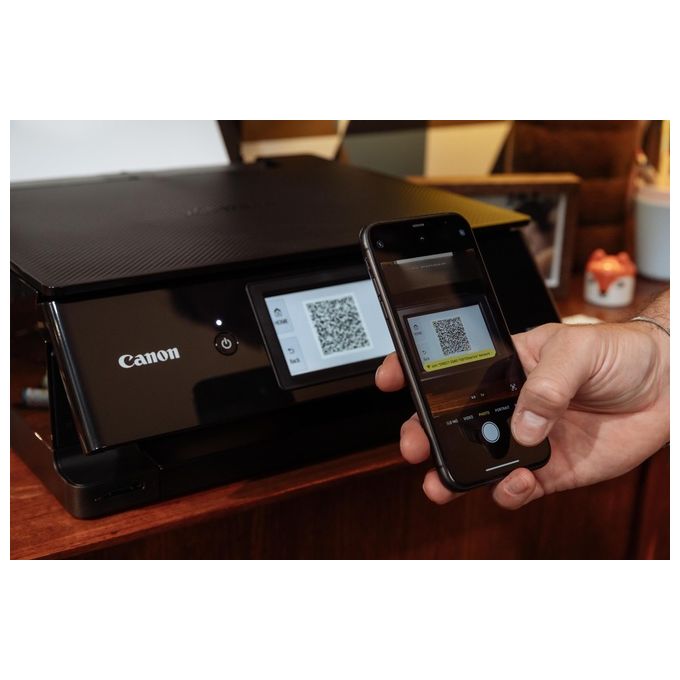 Canon TS8750 Stampante Multifunzione Inkjet 6 Inchiostri Separati Wi-Fi Touchscreen 4.3 Pollici Stampa Fronte Retro Automatica colore Nero