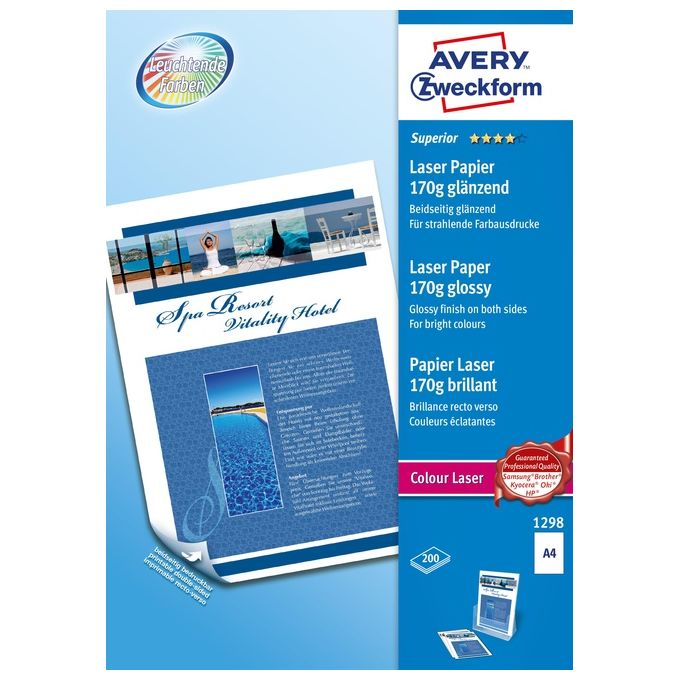 Avery Carta Fotografica a4 170gr Laser 200fg.