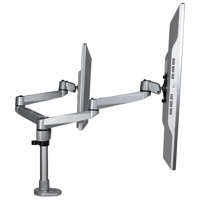 StarTech.com Supporto per Doppio Monitor fino a 27'' da Scrivania Articolabile e Montabile via Foro Passacavo VESA