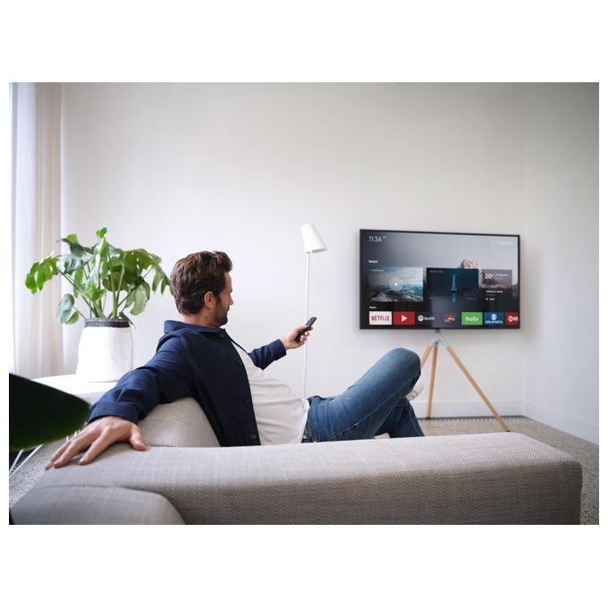 One For All WM7472 Supporto TV a Pavimento Universale 32'' - 65'' Vesa 200x100 - 400x400 Rotazione 360° Altezza Regolabile Gestione Cavi Colore Quercia Argento Grigio