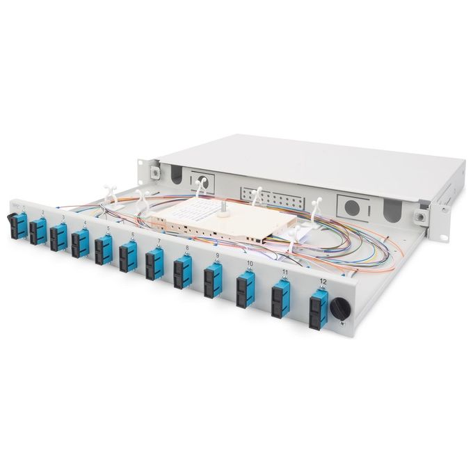 Digitus Dn-96200-ql Box Fibra Ottica 1U Installazione Rapida Senza Pannello Frontale Viti Incluse Grigio Ral7035