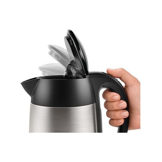 Bosch TWK3P420 Bollitore Elettrico 1.7 L 2400 W Spegnimento Automatico Filtro Anticalcare Base 360° colore Nero Acciaio Inox
