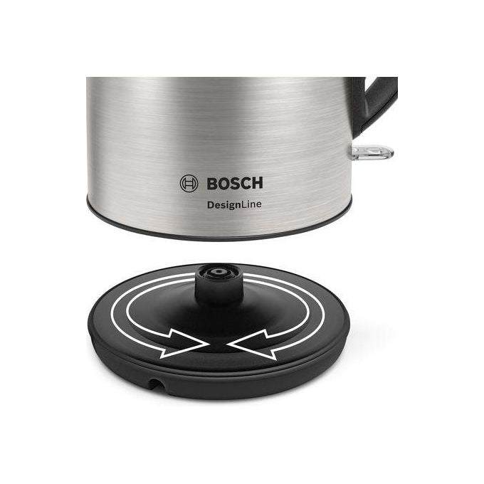 Bosch TWK3P420 Bollitore Elettrico 1.7 L 2400 W Spegnimento Automatico Filtro Anticalcare Base 360° colore Nero Acciaio Inox