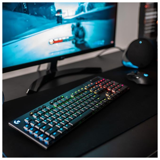 Logitech G 920-010591 G915 Tastiera Gaming Meccanica Wireless LIGHTSPEED GL Tactile LIGHTSYNC RGB Layout QWERTY Italiano colore Nero