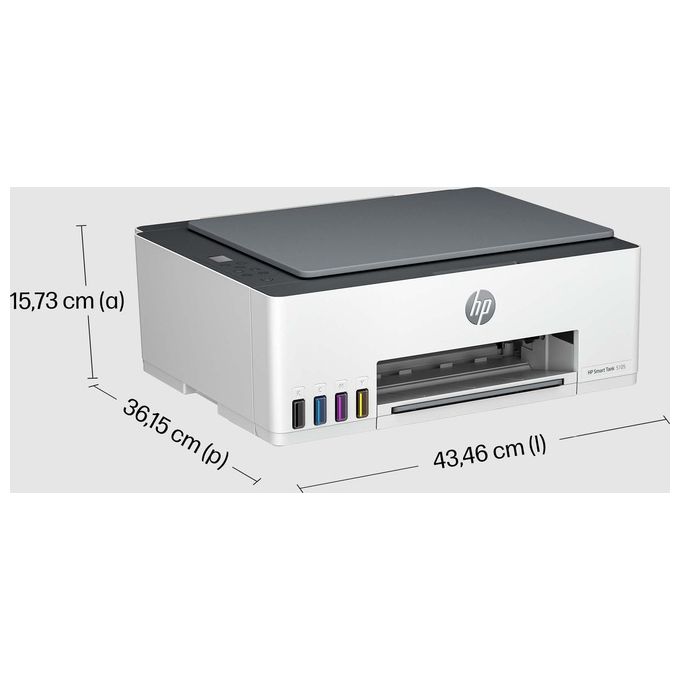 HP 1F3Y3A Smart Tank 5105 Stampante Multifunzione Inkjet A4 Stampa Copia Scansione 22 ppm Wi-Fi USB colore Bianco