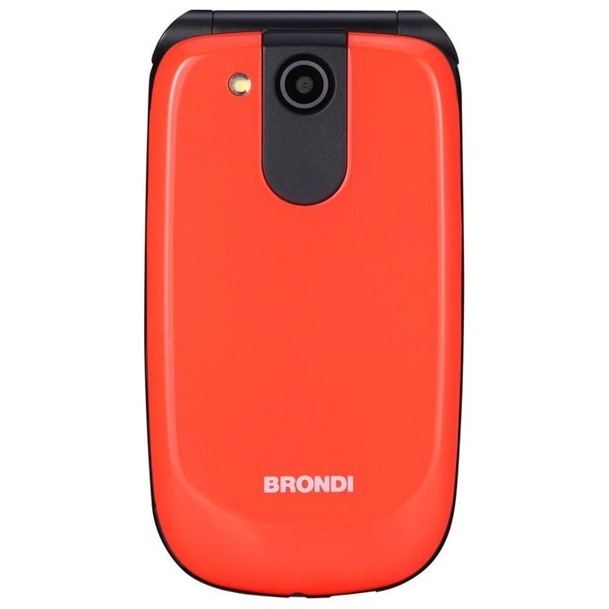 Brondi 10281062 Raptor Telefono per anziani Clamshell Dual SIM Display 2.8'' Fotocamera Flash Torcia 3 Pulsanti Rapidi colore Orange Metal