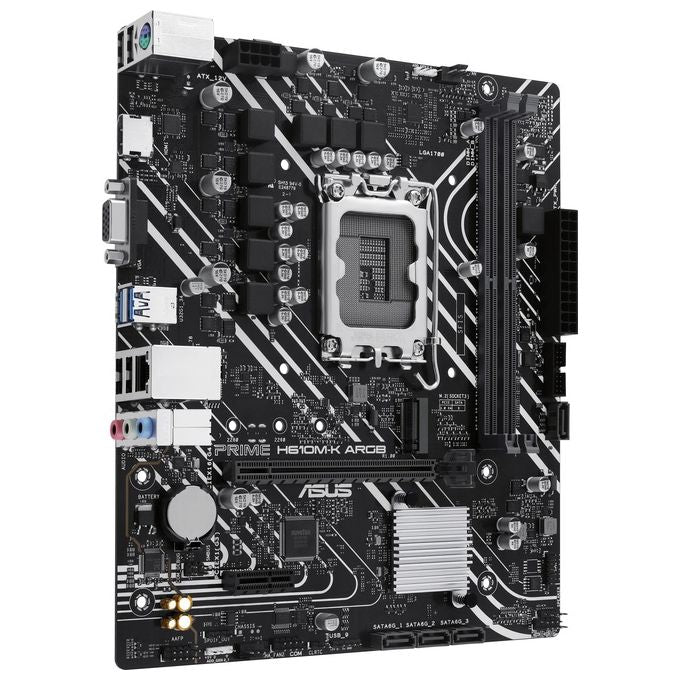Asus PRIME H610M-K ARGB Scheda Madre micro ATX Socket LGA 1700 Chipset Intel H610 DDR5 96 GB PCIe 4.0 HDMI VGA Gigabit Ethernet Aura Sync RGB