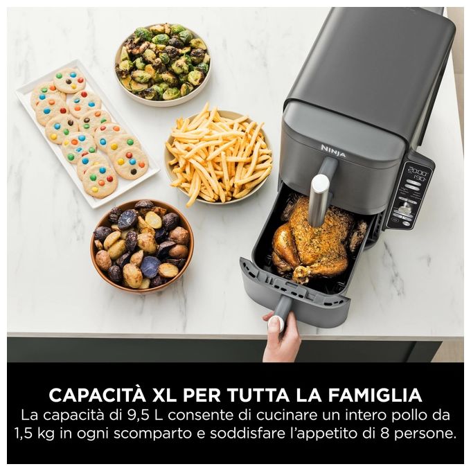 Ninja SL400EU Double Stack XL Friggitrice ad aria 9,5 L 2470 W 6 programmi doppio cestello colore Grigio