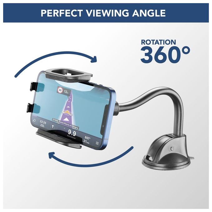 Cellular Line Hug Flexi Universal Supporto smartphone da auto con fissaggio a ventosa