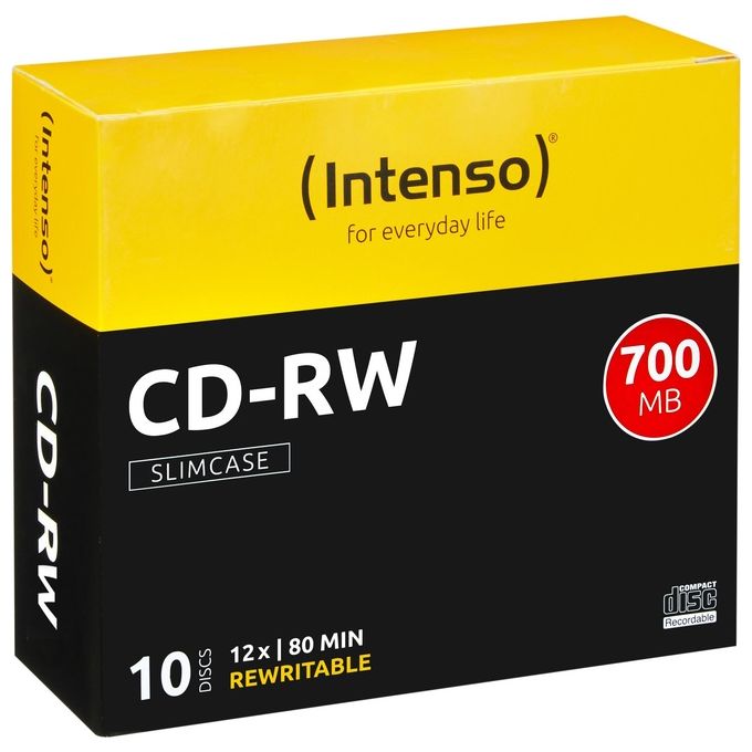 Intenso Cd-rw 700mb 10pcs Slimcase 12x