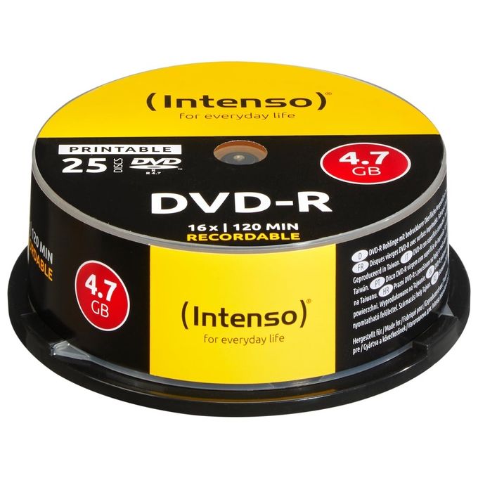 Intenso Dvd-R 4.7Gb 16x Spindle Printable 25 Pezzi