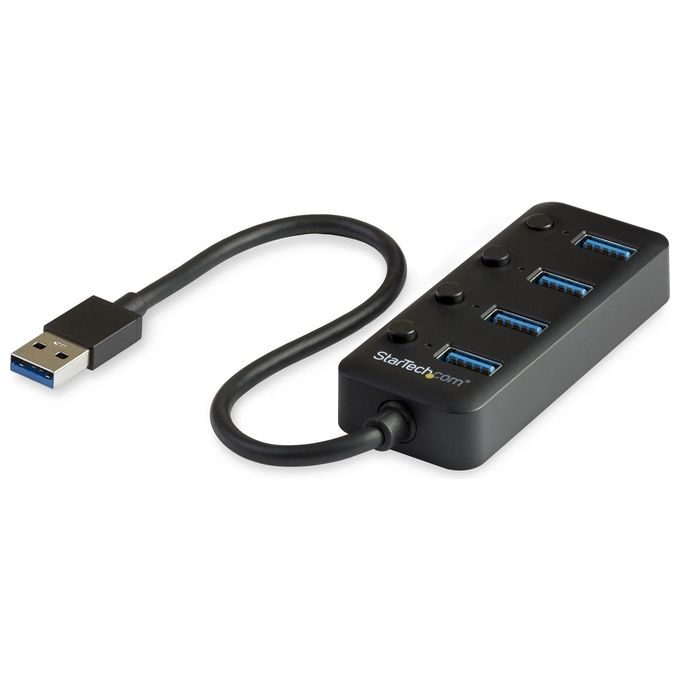 Startech Hub Usb 3.0 a 4 Porte 4x Usb-A con Swith On-Off Individuale