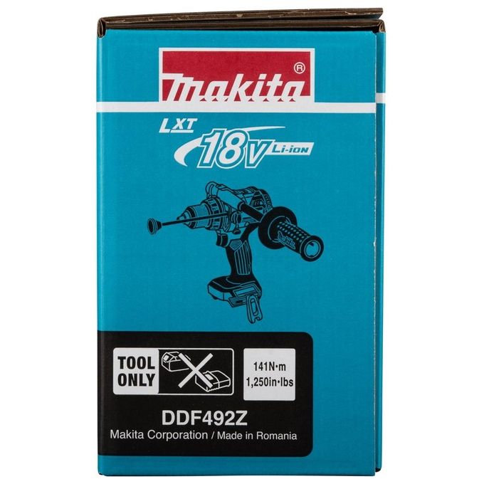 Makita DDF492Z Trapano Avvitatore 18V Motore Brushless 2100 Giri-min 141 Nm Impugnatura a Pistola Mandrino Autoserrante colore Blu Nero