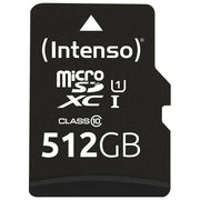 Intenso 3423493 Premium Scheda di Memoria microSDXC 512 GB Class 10 UHS-I U1 con Adattatore SD colore Nero