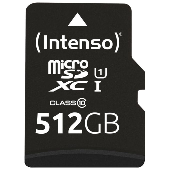 Intenso 3423493 Premium Scheda di Memoria microSDXC 512 GB Class 10 UHS-I U1 con Adattatore SD colore Nero