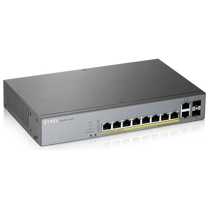 Zyxel GS1350-12HP-EU0101F Switch di Rete Gestito L2 Gigabit Ethernet 10-100-1000 Grigio Supporto Power over Ethernet